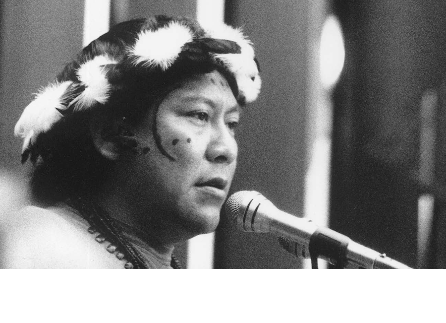 Photo of Davi Kopenawa Yanomami leader in Brazil.