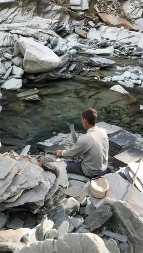 A Gaddi slate miner.