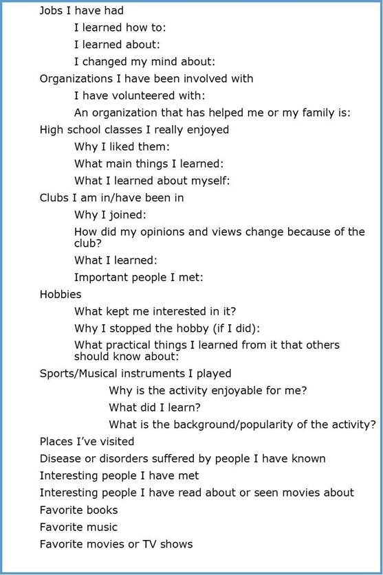 Idea generation example based on your experiences