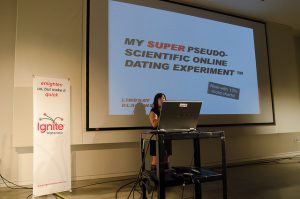 Lindsay Blackwell giving a presentation.