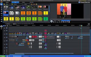 Professional video editing software screen with images.