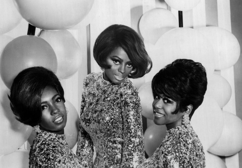 Promotional image of the Supremes. From left Mary Wiosn, Diana Ross (center), and Cindy Birdsong (right).