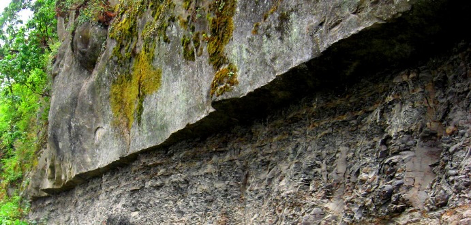 Marine sandstone overlaying marine mudstone.