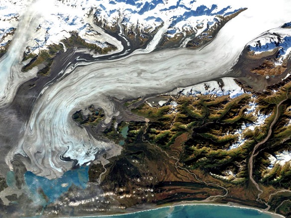 Part of the Bering Glacier in southeast Alaska.
