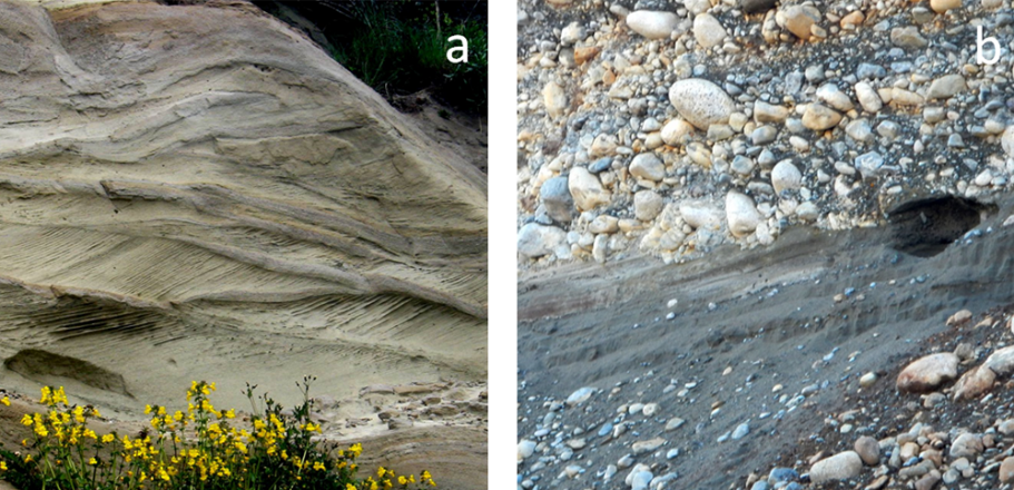 Examples of glaciofluvial sediments.