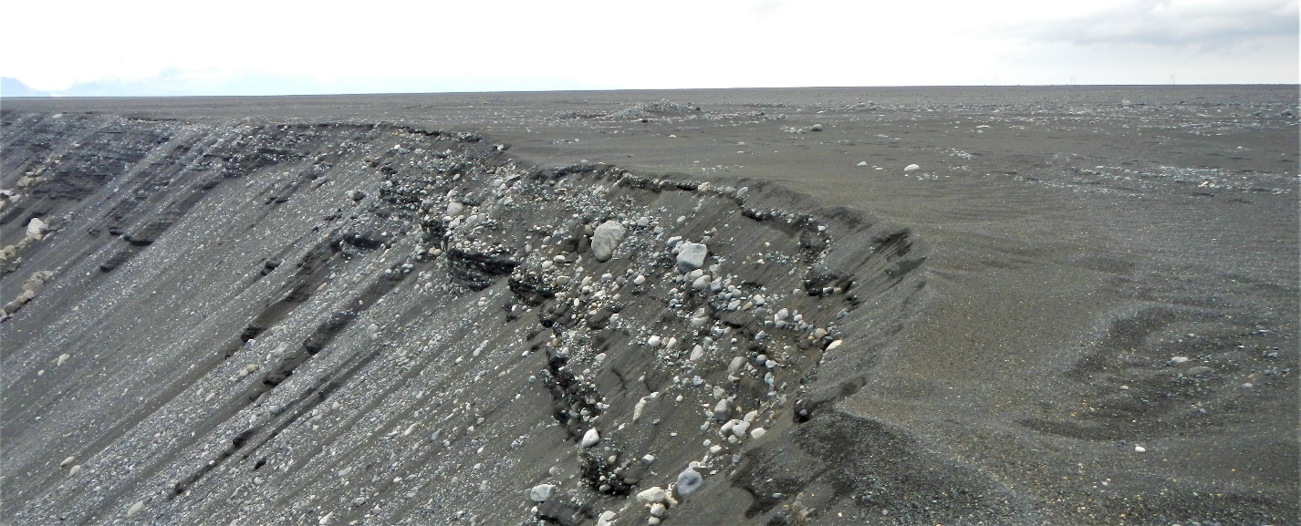 Part of a sandur in front of the Vatnajokull Glacier in Iceland.