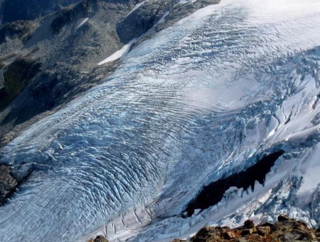 Crevasses on Overlord Glacier.