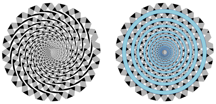 Black-and-White spiral illusion