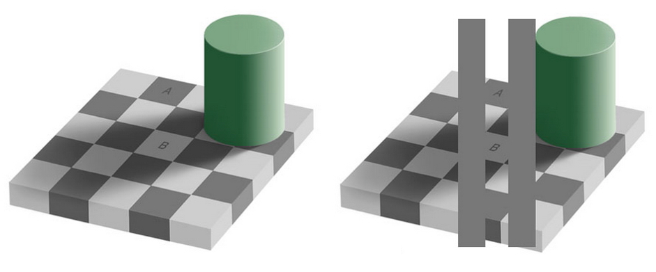 Light and Dark Checkerboard Illusion