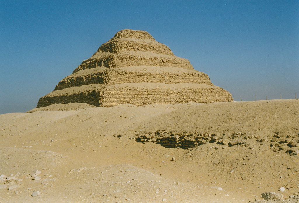 Image of the exterior of what may be the first stepped pyramid.