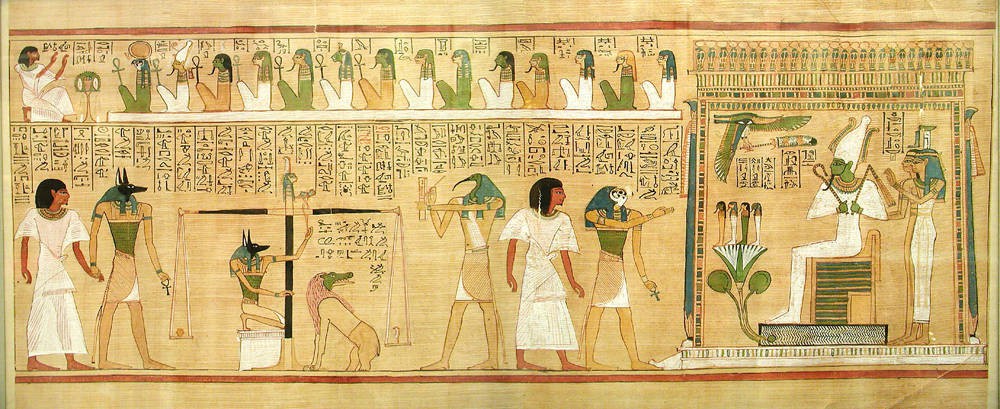 An Egyptian scroll depicting the Opening of the Mouth Ceremony.
