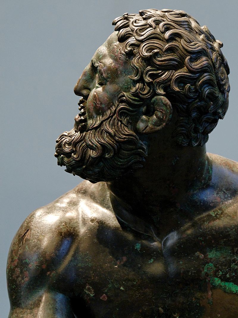 Seated Boxer, detail.