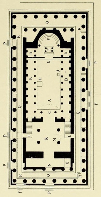 Ground plan of the Parthenon as converted to a church.