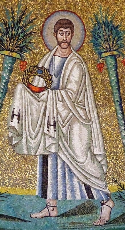 Apostle with “muttonchops” at the Arian Baptistery.