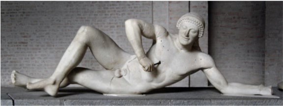 A dying warrior statue from the pediment.