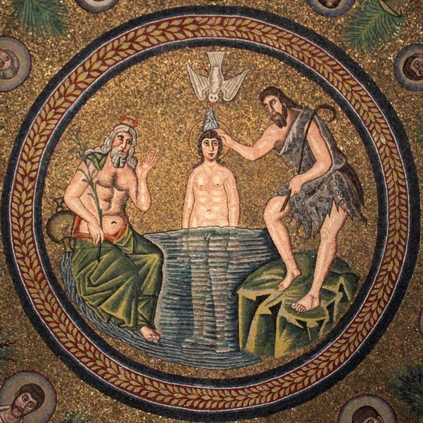 Central medallion of the Arian Baptistery.