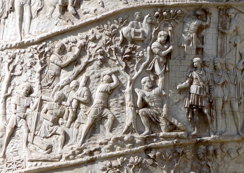Detail of Trajan’s column, revealing the change in style between his reign and that of the Tetrarchs.