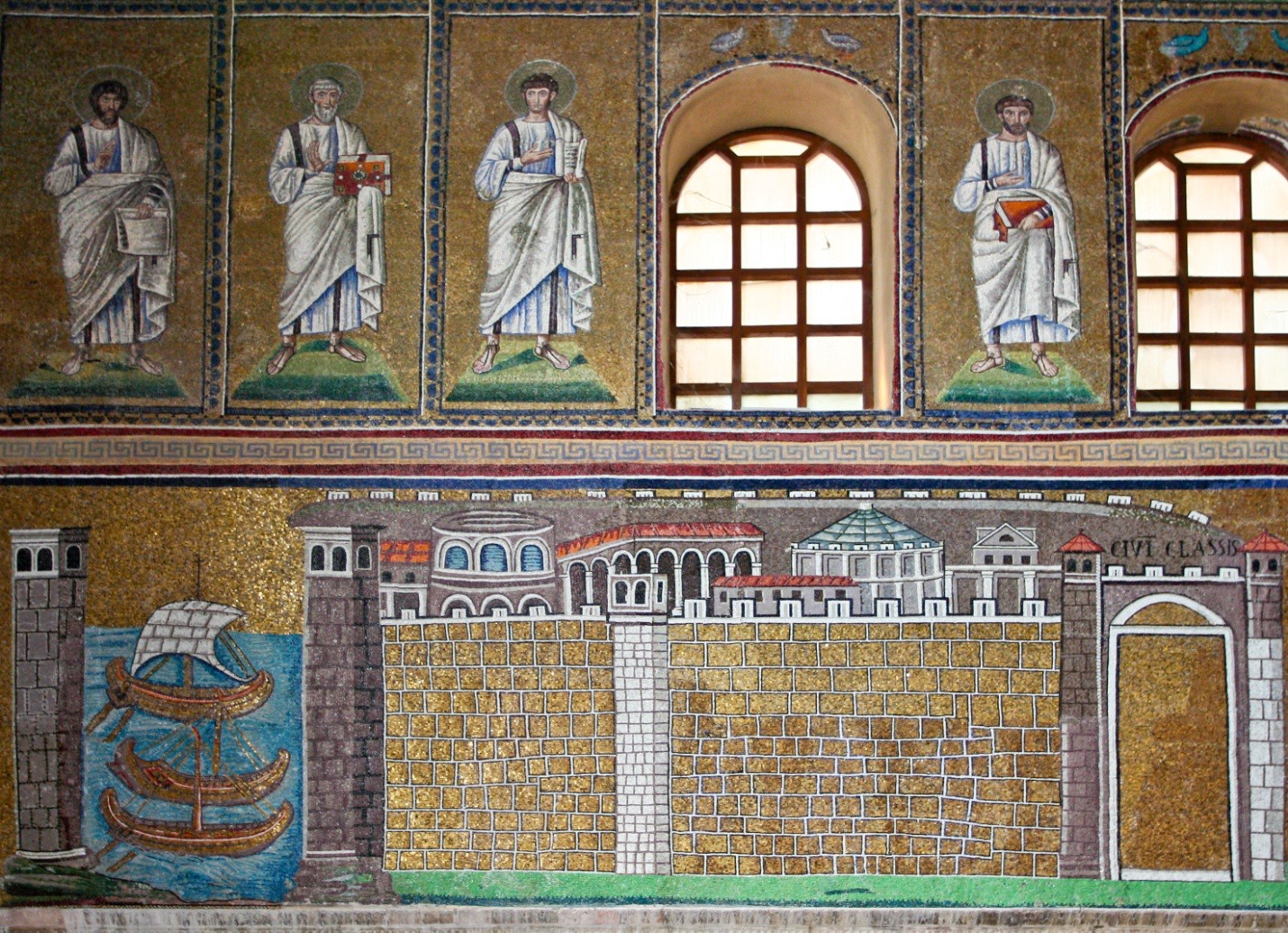A close-up of the palace and the port of Classe.