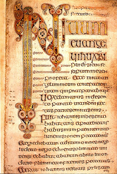 Illuminated manuscript with an elaborate first letter.