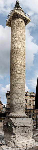 A view of Trajan’s column from the ground.