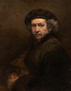 A portrait of a tired looking older man in a beret.