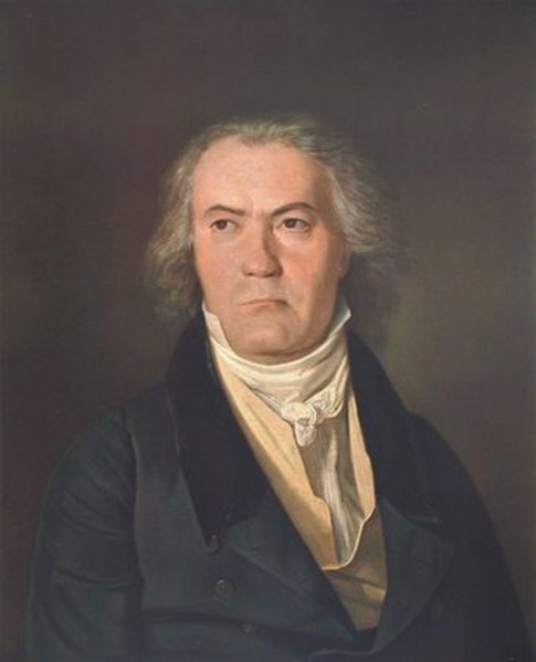 Oil on canvas, portrait, Ludwig van Beethoven 1823, Ferdinand Georg Waldmuller