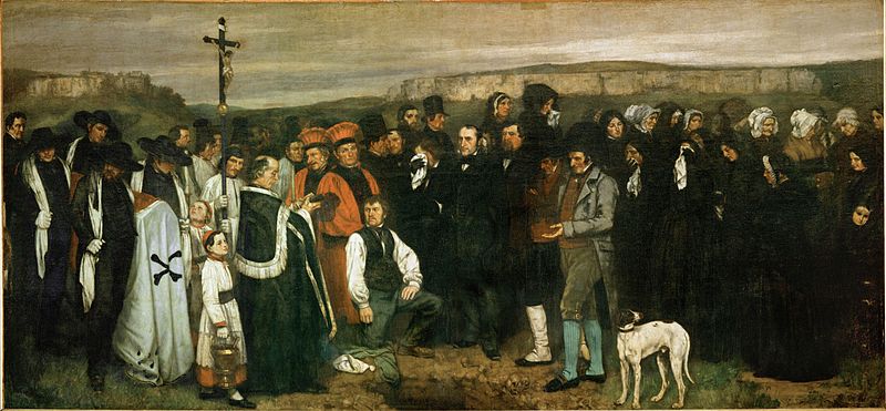 Gouache on canvas, Burial at Ornans, 1849, Gustave Courbet