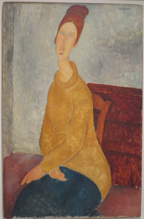 Painting, Amedeo Modigliani. Yellow Sweater.