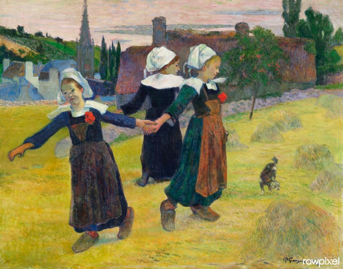 Painting, Breton Girls Dancing, Paul Gauguin, 1888