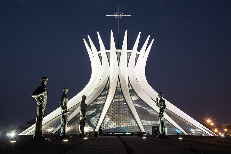 Oscar Niemeyer, 1970, Metropolitan Cathedral of Our Lady Aparecida, better known as Brasilia Cathedral