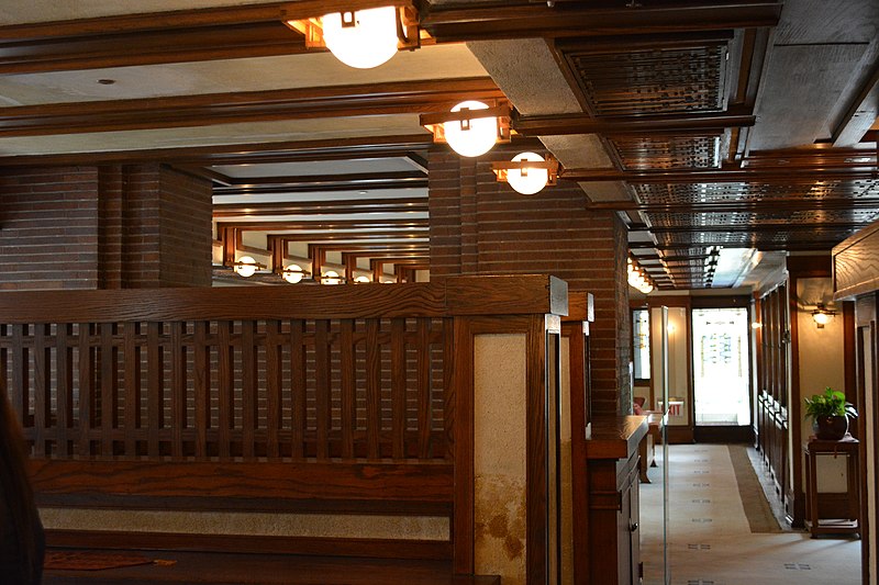 Photograph, Frank Lloyd Wright, The Robie House, Interior, University of Chicago, 1909