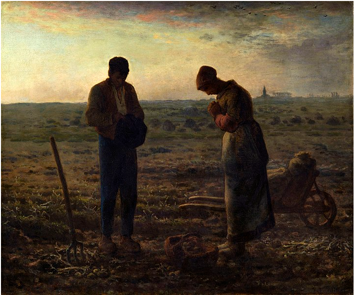 Oil on canvas, The Angelus, 1857-59, Jean-Francois Millet