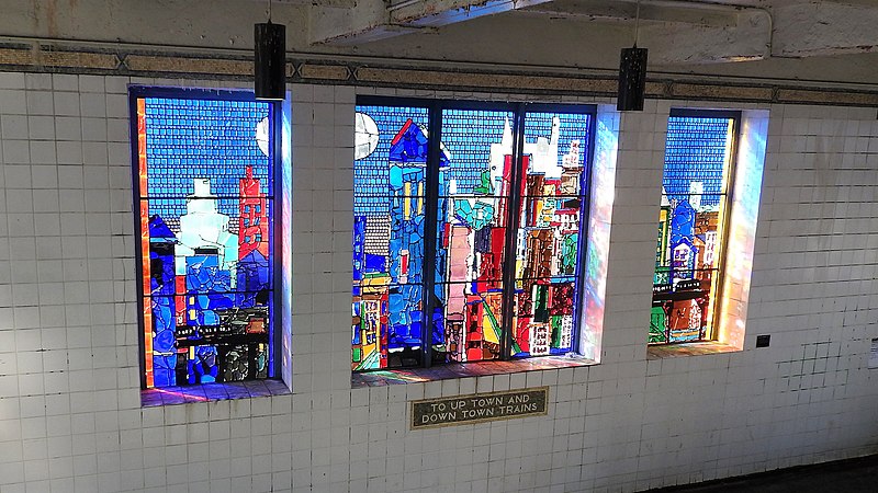 Romare Bearden, City of Light, Westchester Square Station, New York City.