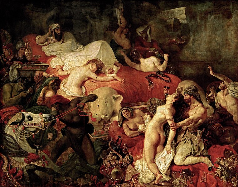 Oil on canvas, The Death of Sardanapalus, 1827, Eugene Delacroix