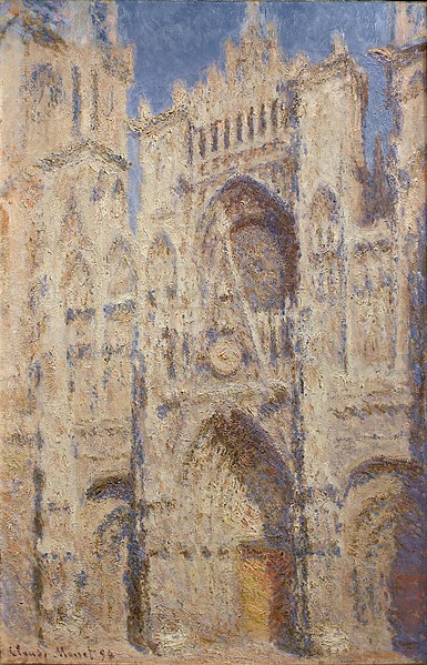 Oil on canvas, Rouen Cathedral, The Portal, National Sunlight, 1894, Claude Monet