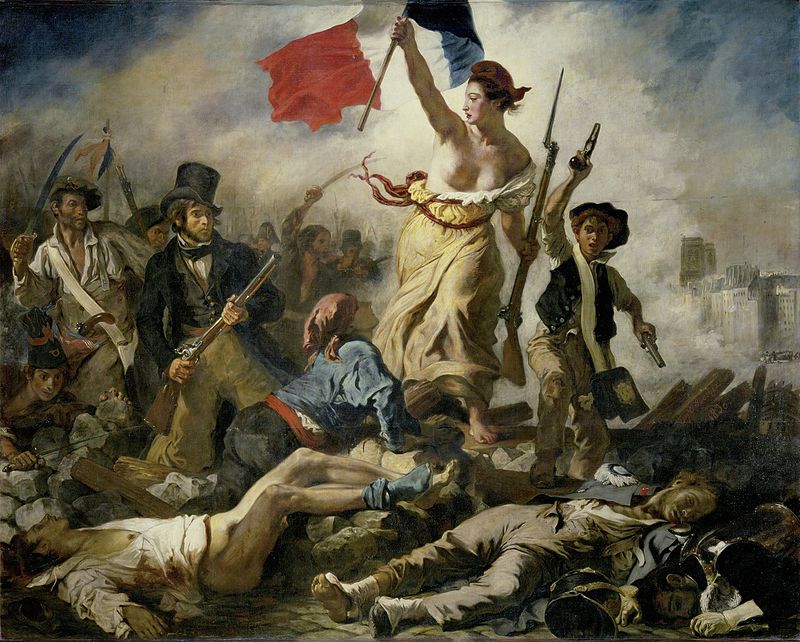 Oil on canvas, Liberty Leading the People, 1830, Eugene Delacroix