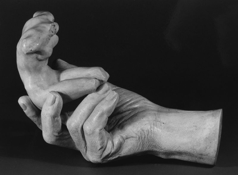 Auguste Rodin, The Hand of Rodin, 1917, Cast plaster with a coat of Shellac, 6x9”