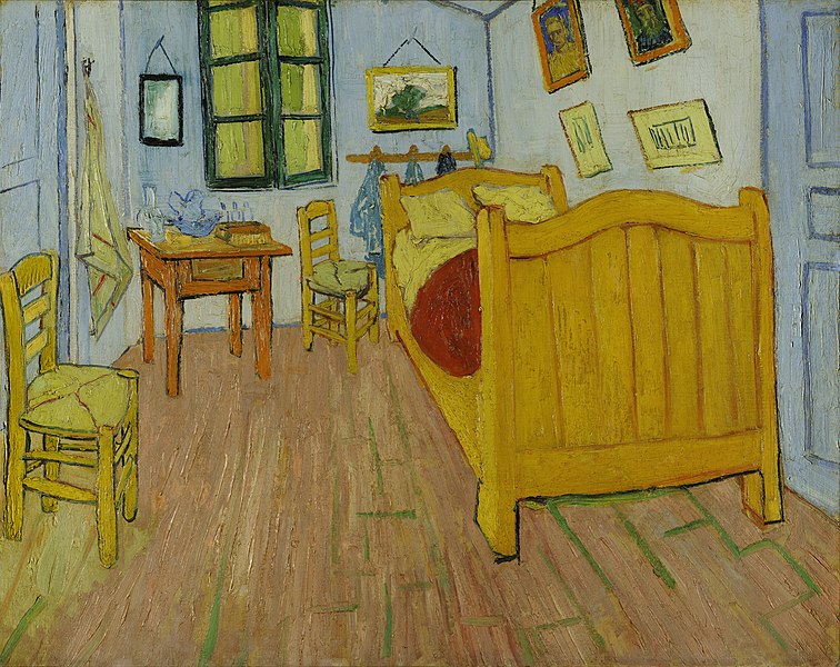 Oil on canvas, Bedroom at Arles, 1888, Vincent van Gogh