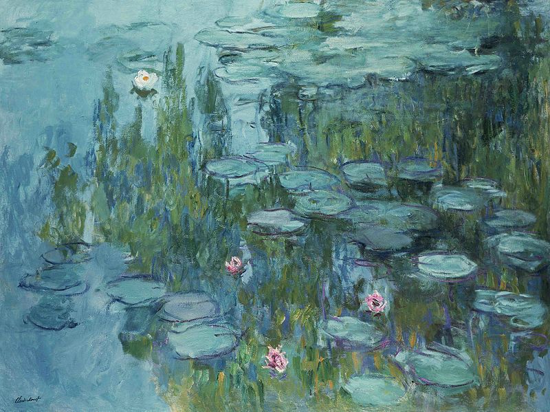 Oil on canvas, Claude Monet, Water Lilies, 1915, Claude Monet