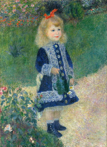 Oil on canvas, A Girl with a Watering Can, 1876, Pierre-August Renoir