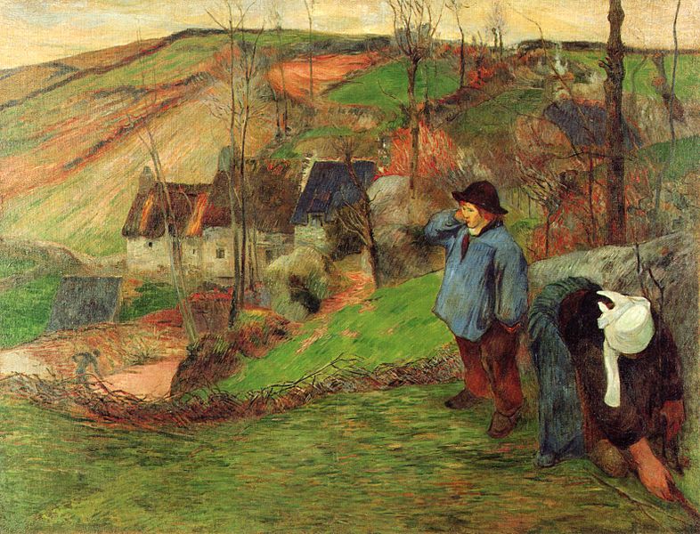 Oil on canvas, Landscape of Brittany, 1888, Paul Gauguin 