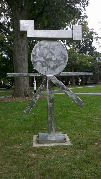 David Smith, Cubi XIII, 1963-64, stainless steel, Princeton University Campus