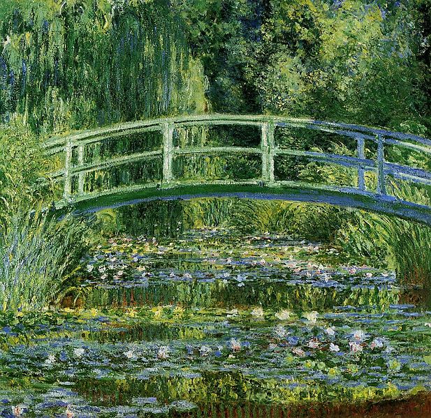 Oil on canvas, Water Lilies and Japanese Bridge,1897-99, Claude Monet