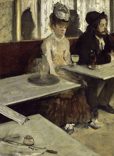 Oil on canvas, The Absinthe Drinkers, 1873, Edgar Degas