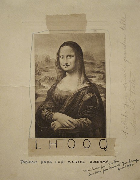 Marcel Duchamp, L.H.O.O.Q., 1919, post card