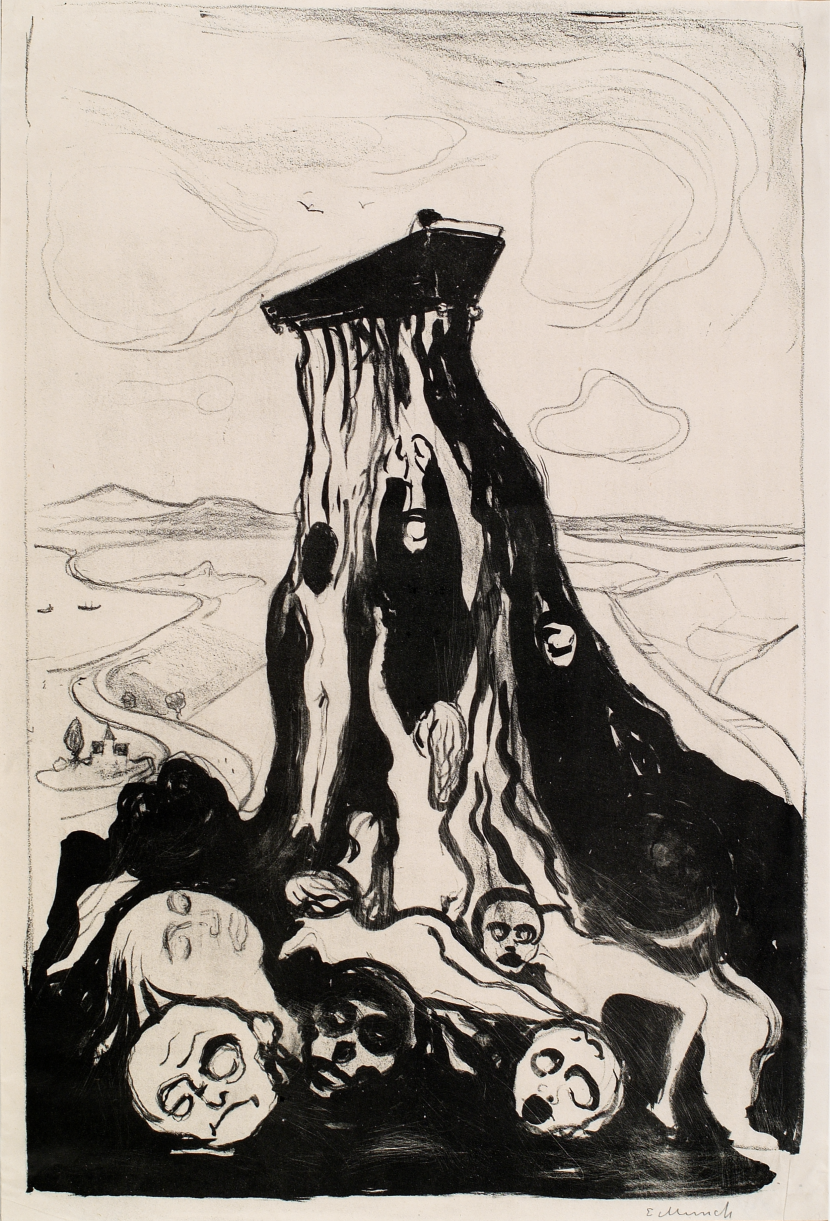 Edvard Munch, Funeral March, lithograph, 1897