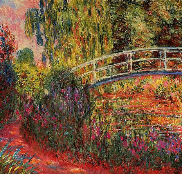 Oil on canvas, Water Lilies and Japanese Bridge, 1900, Claude Monet