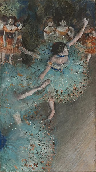 Pastel and gouache on paper, Swaying Dancer, 1877-79, Edgar Degas