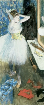 Pastel on canvas, Dancer in her Dressing Room, 1879, Edgar Degas