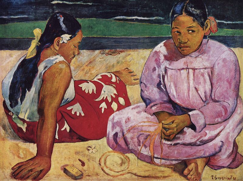 Oil on canvas, Tahitian Women on the Beach, 1891, Paul Gaugin